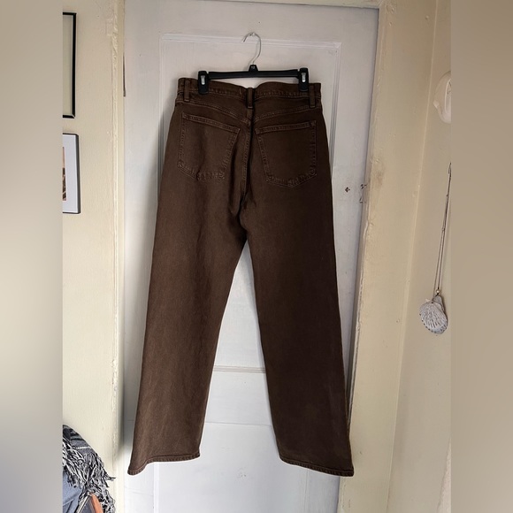 Abercrombie & Fitch Ultra High Rise 90s Straight Leg Brown Jeans Size 10 - Picture 5 of 6